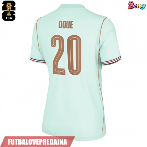 Lacne Ženy Futbalové dres Francúzsko Desire Doue #20 MS 2026 Krátky Rukáv - Preč